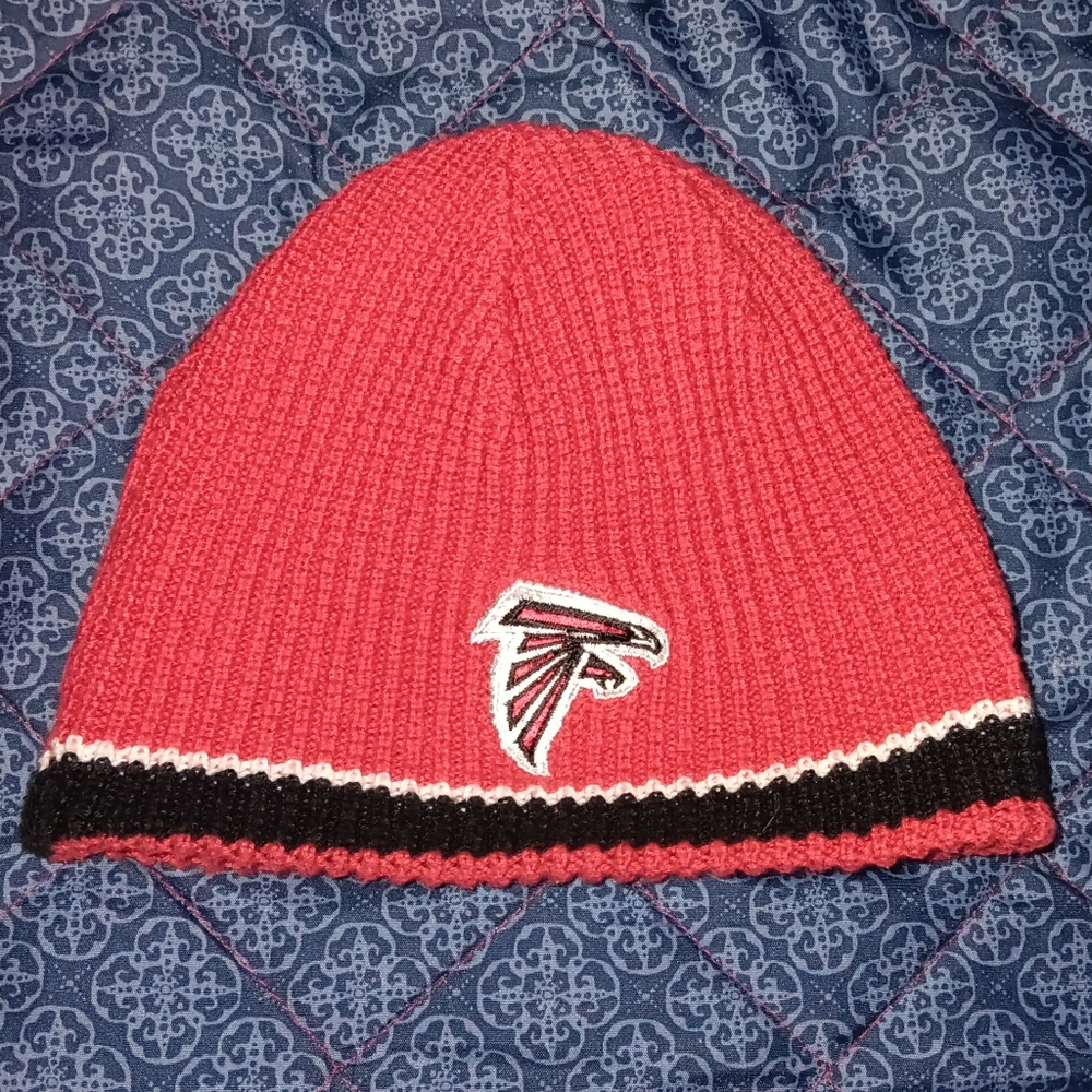 2003 Reversible Reebok Atlanta Falcons Winter Beanie Skull Skully Hat Vintage